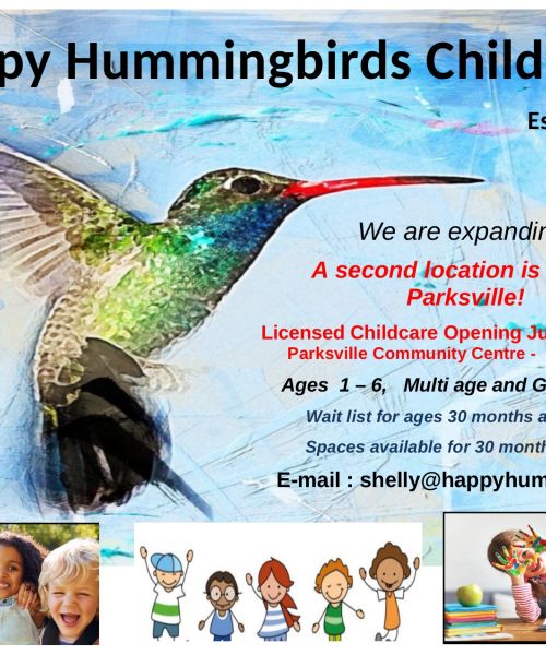 A poster for Hummingbird Childcare