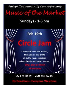 Poster of the Feb 19 Music Jam Session at the PCC Market