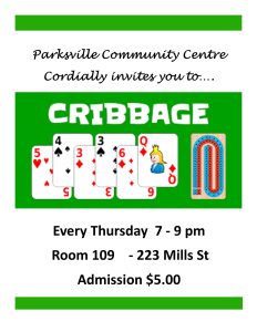 Cribbage on Thursday Evenings 7 til 9